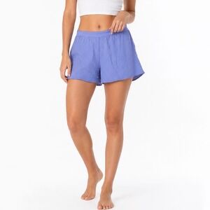 Primark Cares Womens Blue Viscose Elastic Waist Tie Back Shorts Size 4